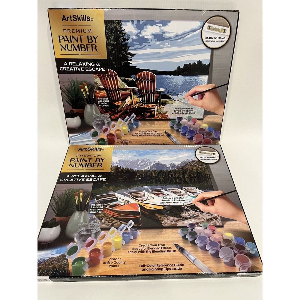 ArtSkills Premium Paint By Number 16" X 20" 2 Pack Gold‎ Collection Sealed